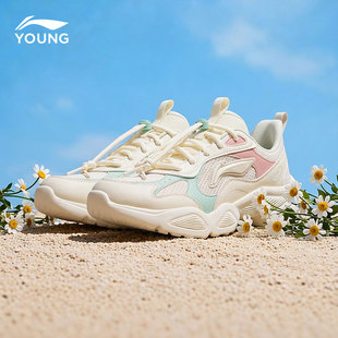 李宁童鞋儿童运动鞋女大童2026春季新款减震防滑轻便跑步鞋老爹鞋