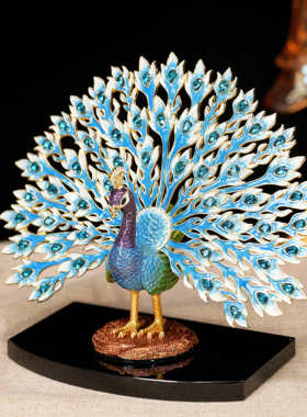 金属孔雀开屏装饰摆件