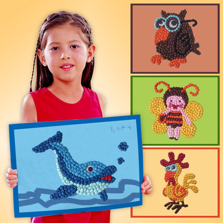 幼儿园手工创意DIY卡通益智早教搓纸揉纸画儿童手工制作材料包