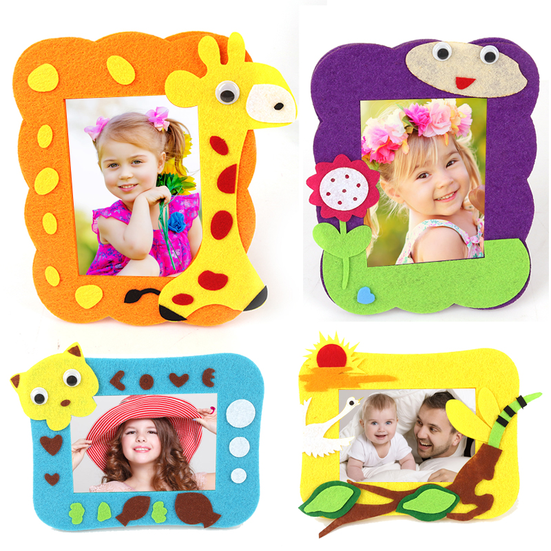 幼儿园创意手工DIY制作材料包不织布相框儿童无纺布刺绣布艺相框