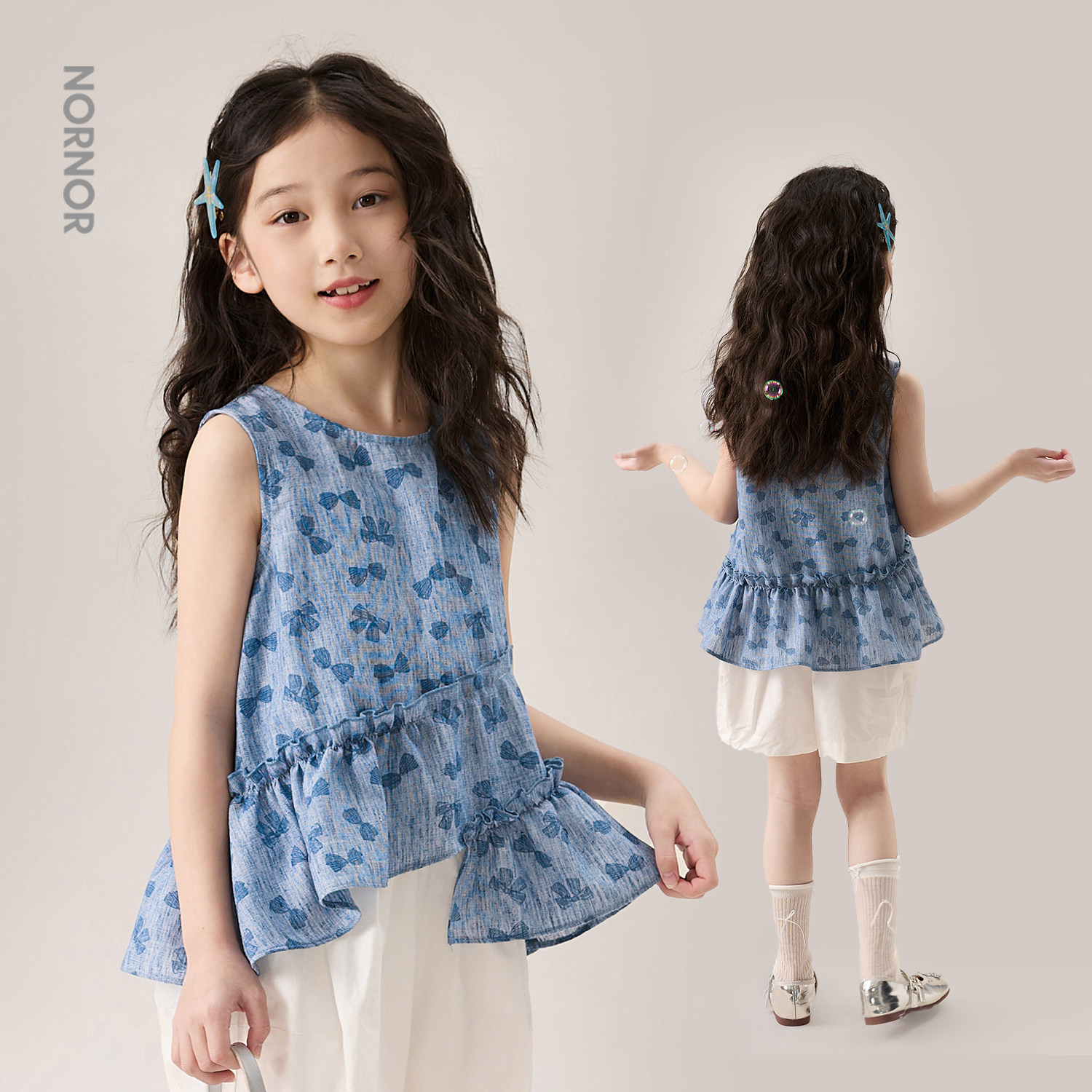 NORNOR女童夏季透气小衫图片