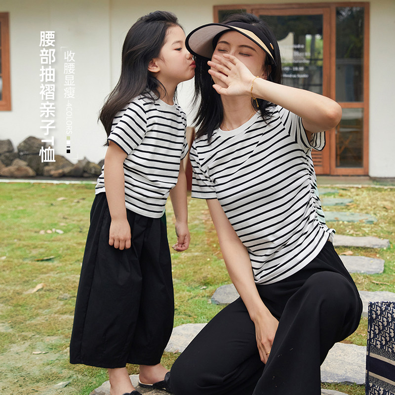 陈大猪洋气亲子装T恤2023夏装新款儿童时髦特别不一样母女装上衣,童装/婴儿装/亲子装,T恤,淘宝优惠券,粉丝福利购,淘宝优惠卷