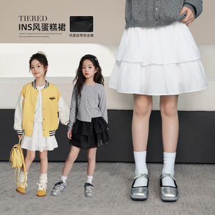 白色半身短裙儿童裙子百搭 新款 NORNOR陈大猪 女童蛋糕裙2026春季