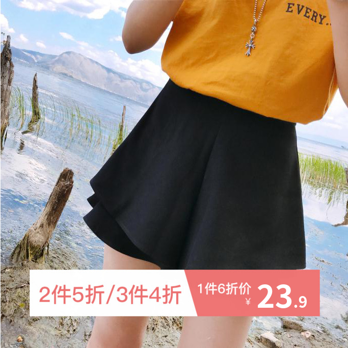 LUSON媽 母女裝親子裝夏裝2018新款潮女寶寶短褲百搭洋氣雪紡褲子
