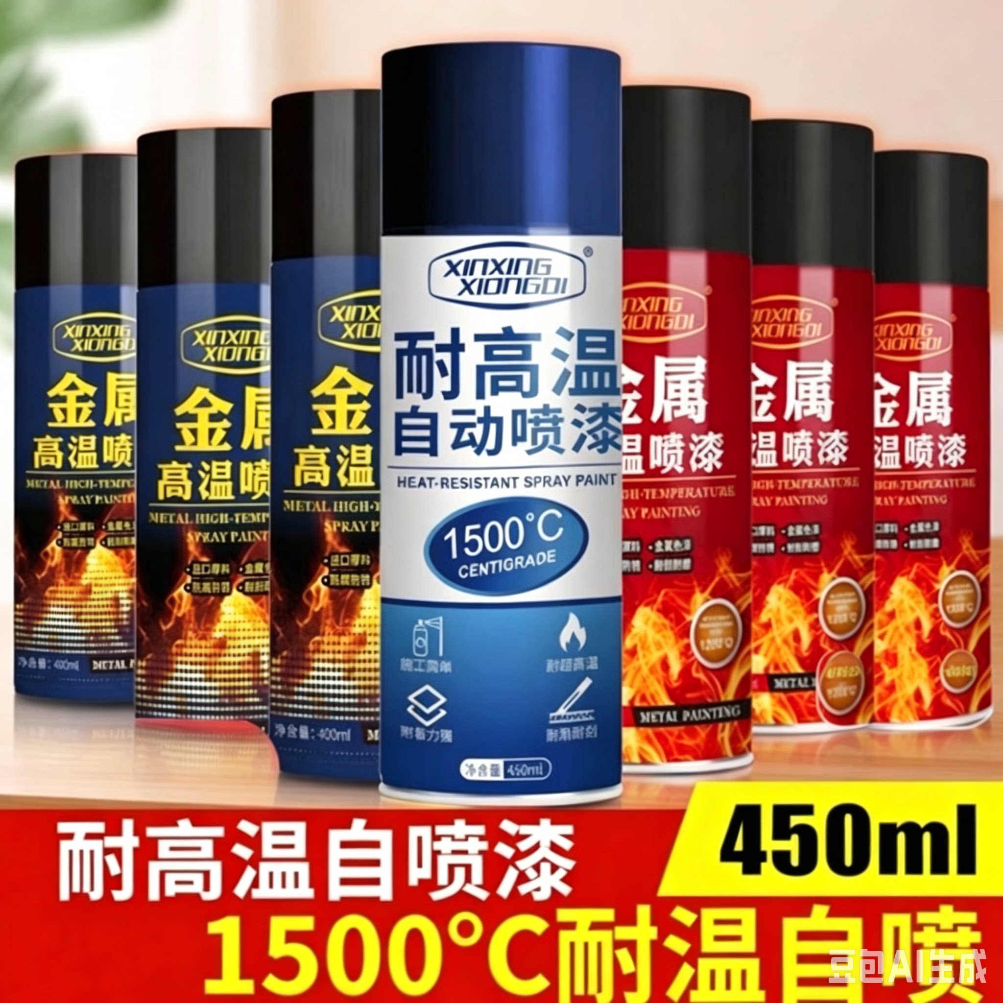 耐高温自喷漆1500°C金属漆450ml