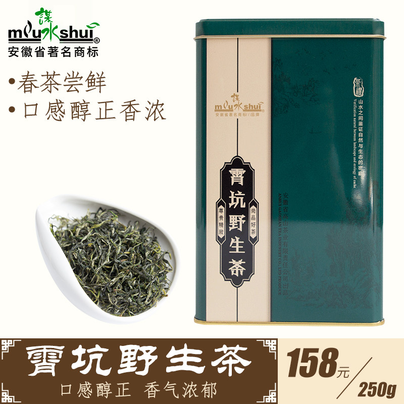 霄坑野生茶绿茶2025新茶池州肖坑毛峰高山茶叶礼盒装250g耐泡