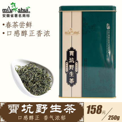 霄坑野生茶绿茶2025新茶池州肖坑毛峰高山茶叶礼盒装250g耐泡