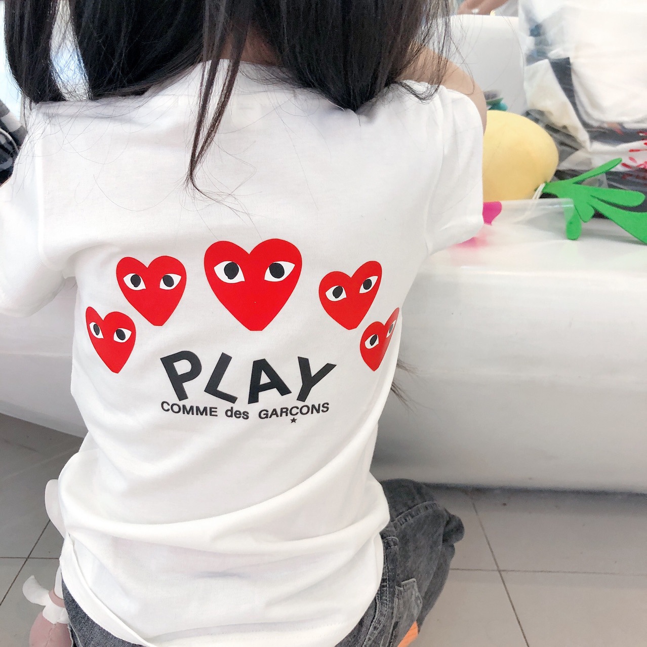 夏季play背后纯棉短袖t恤童装