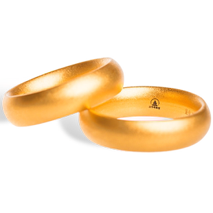 三千年珠宝 黄金戒指对戒古法金男女情侣和合戒999足金近实心