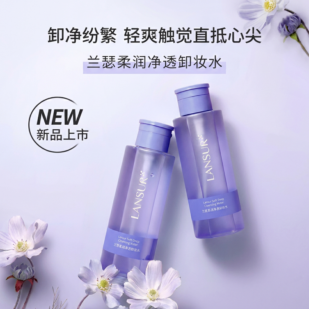 兰瑟柔润净透卸妆水400ml洁颜水卸妆液温和不刺激眼唇深层清洁