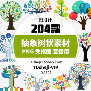 树状抽象思维导图PNG免扣背景图结构图分支图导视图PPT图片素材