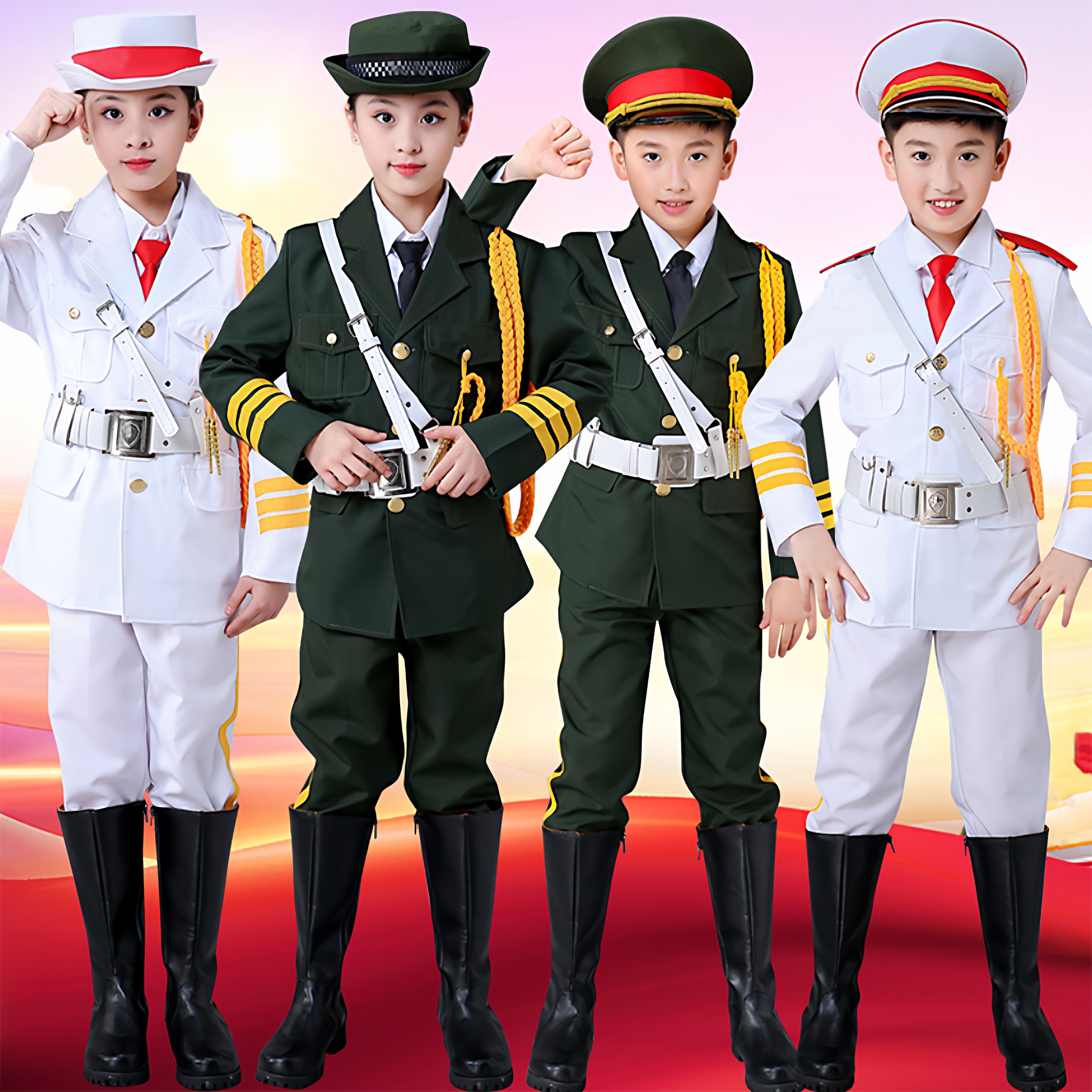 中小学生升旗手儿童演出服男女