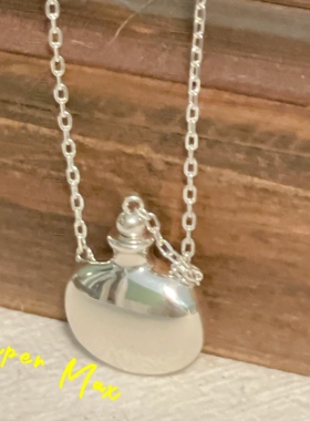 韩国东大门人气925纯银miss银饰ins光面酒壶流苏毛衣链叠戴项链女