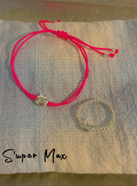 重工925纯银手工磨砂手链银圈