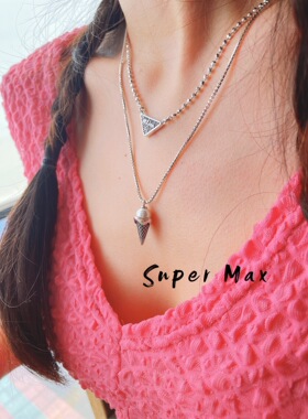 韩版纯银925小众设计INS风叠戴百搭冷淡风复古珍珠冰淇淋项链