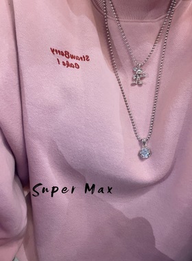 小众925纯银卡通长项链毛衣链