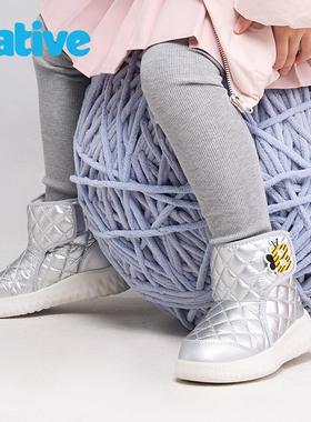 【官方正品】native秋冬新品儿童绗缝时尚休闲短靴加绒轻便雪地靴