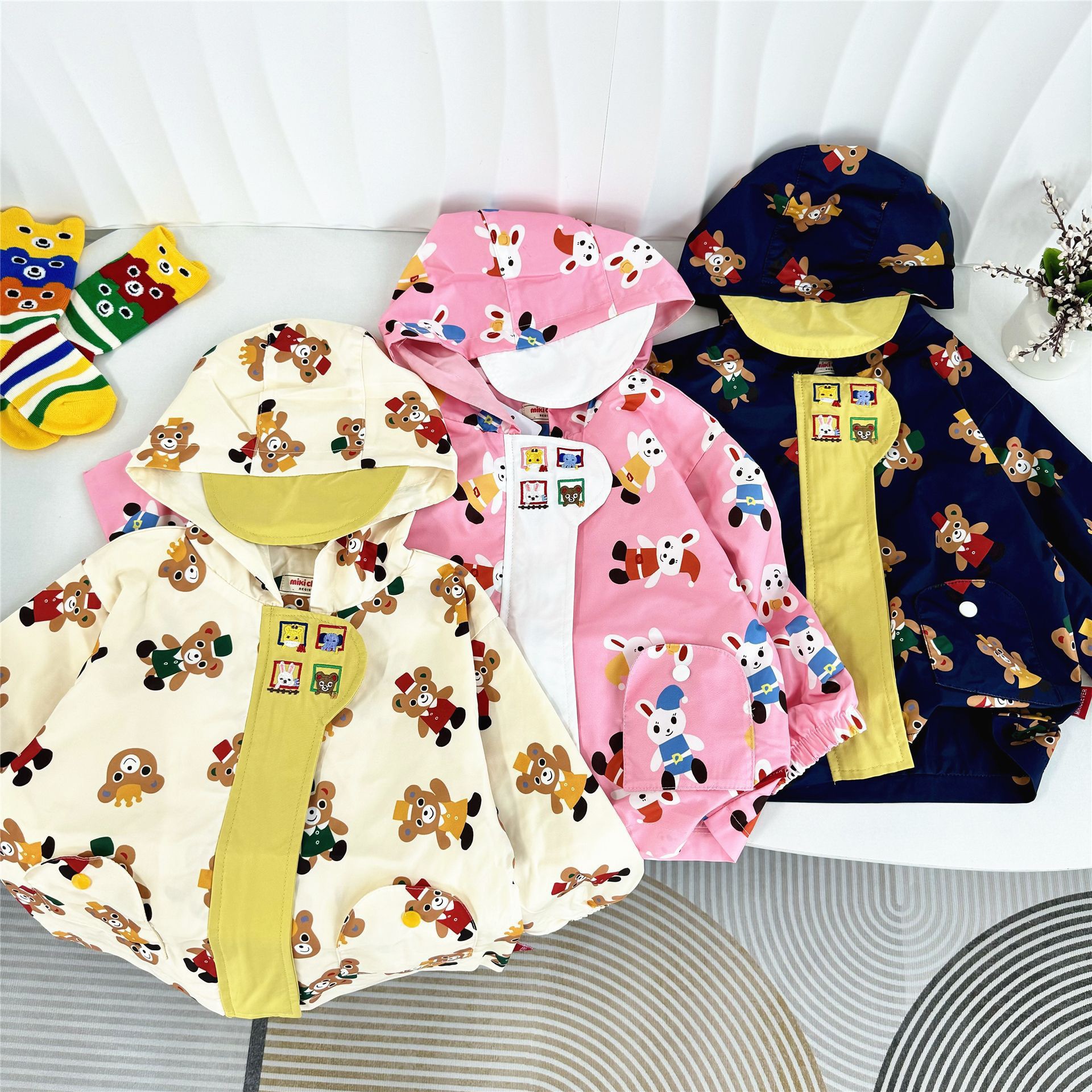 日系外贸卡通刺绣24春秋冲锋衣