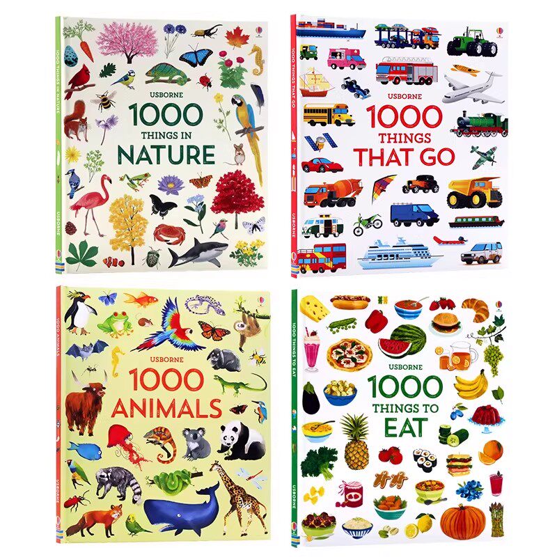 Usborne出品1000Things系列4册 英文原版绘本 Usborne 1000 Things That Go/in Nature/to Animals儿童早教科普英语启蒙