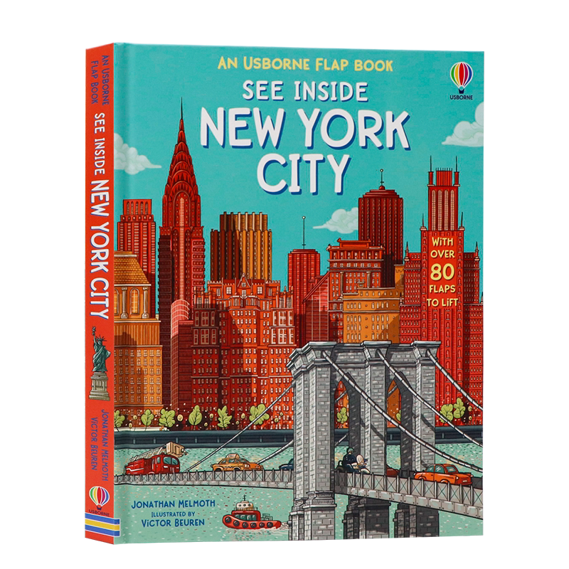 预售Usborne看里面系列翻翻书 纽约 See Inside New York City 英文原版绘本 立体书早教翻翻书科普科学知识英语绘本 地理建筑城市