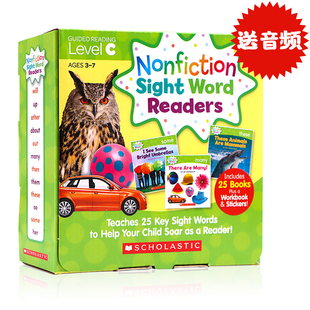 level Nonfiction Scholastic学乐出品英文入门关键字词级别C英文原版 Readers Sight Word 绘本 25册全套礼盒装 英语自然拼读