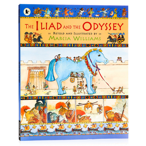 伊利亚特和奥德赛英文原版全彩漫画绘本 The Iliad and the Odyssey 希腊神话故事启蒙 趣味人文认知 大师Marcia Williams平装