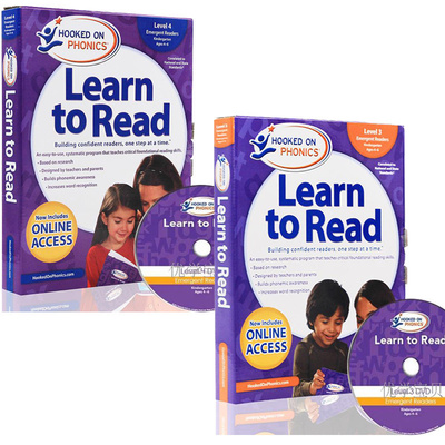 英文原版迷上语音系列Level Learn to Read 3 4 套装Hooked on Phonics Word Families Early 4-6岁美国幼儿园自然拼读学习