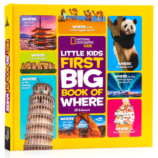 美国国家地理儿童百科 Geographic 少儿科普认知绘本精装 First Little 大开National Book 英文原版 Where Big 地理小百科 Kids