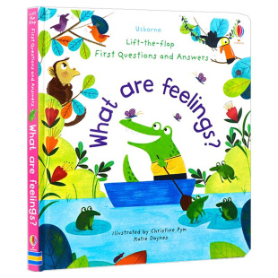 Usborne出品 问与答翻翻书感觉是什么 英文原版绘本Lift-the-flap first questions and answers What are feelings科普认知翻翻书