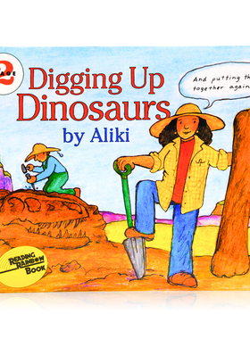 科学启蒙2阶段 英文原版Digging Up Dinosaurs 寻找恐龙化石 恐龙科普百科 自然科学入门英语早教启蒙5-12岁少儿认知故事书 Aliki