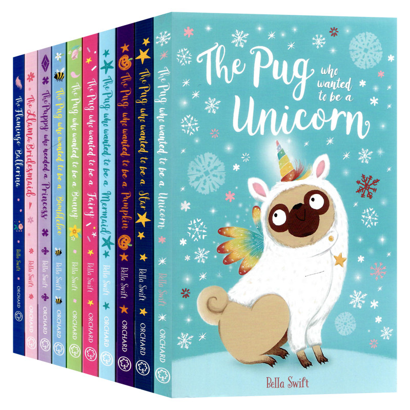 贝拉斯威夫特著作10册套装英文原版小说Bella Swift著作The Pug Who Wanted to be a Star/The Pug Who Wanted to Be a Bunny