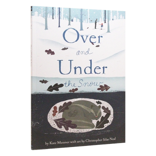 在雪的下面 英文原版绘本Over and under the Snow儿童英语启蒙认知图画故事书 平装大开 温馨睡前故事 温暖的冬天 圣诞