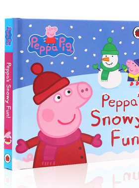英文原版绘本 peppa pig peppa's snowy fun 粉红猪小妹 小猪佩奇的雪天乐趣 儿童纸板书 英语学习图画书