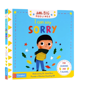 I Can Say Sorry 我可以说对不起Little Big Feelings系列机关操作书英文原版绘本儿童情绪管理推拉机关书亲子互动英语启蒙纸板书