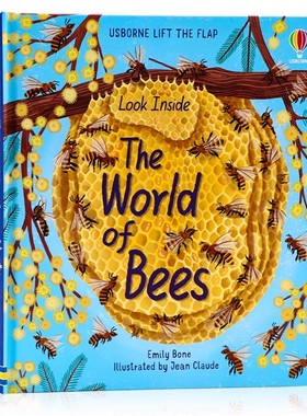 Usborne看里面系列之探索蜜蜂世界 英文原版绘本 Look Inside the World of Bees 精装纸板翻翻书 尤斯伯恩儿童科普百科书籍5岁+