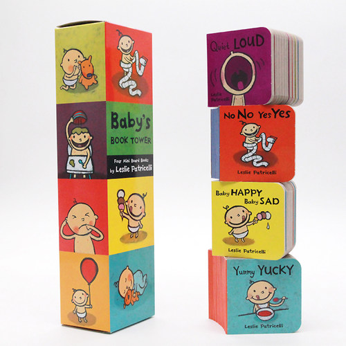 Baby's Book Tower小毛孩系列英文原版绘本纸板书4册 Leslie Patricelli no no yes yes 幼儿入门启蒙宝宝行为习惯培养yummy yucky