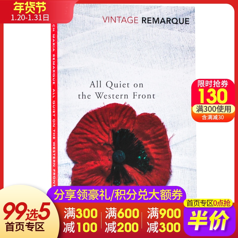 Mặt trận nguyên bản tiếng Anh cuốn tiểu thuyết All Quiet Tây trên Mặt trận phía Tây Remarque sách nhập khẩu dài bằng tiếng Anh