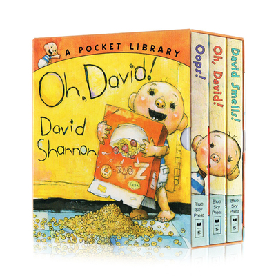大卫不可以oops Oh David smells 大卫3本盒装David Shannon英文原版绘本纸板故事书 吴敏兰123书单亲子情商英语启蒙家庭早教