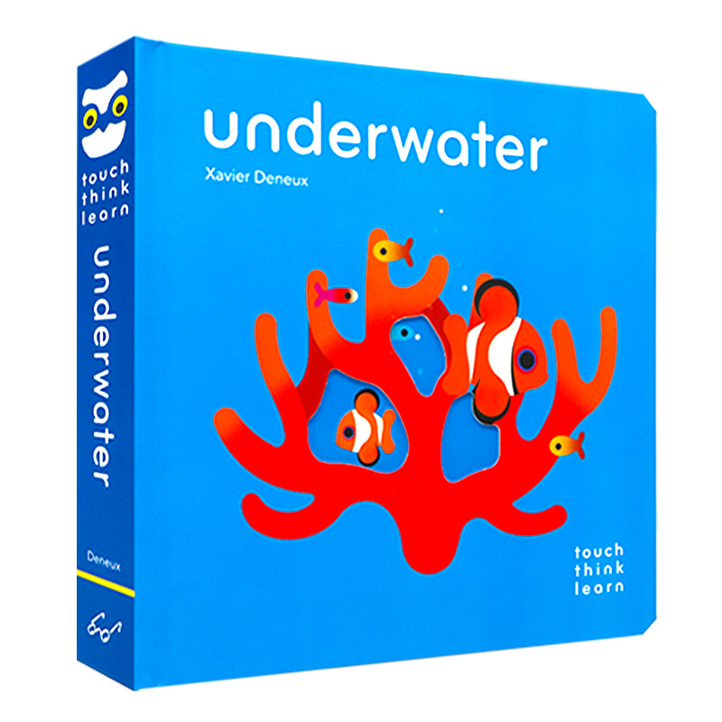 海底世界 英文原版 TouchThinkLearn: Underwater 触摸认知绘本 婴幼儿触觉感官训练书 亲子互动早教读物  进口低幼益智图画书