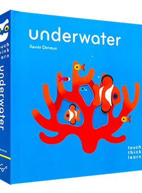 海底世界 英文原版 TouchThinkLearn: Underwater 触摸认知绘本 婴幼儿触觉感官训练书 亲子互动早教读物  进口低幼益智图画书