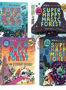 超级快乐魔法森林4册 英文原版小说 Super Happy Magic Fores 恐慌之门/深深的烦恼 青少年奇幻幽默搞笑 课外读物章节小说 平装