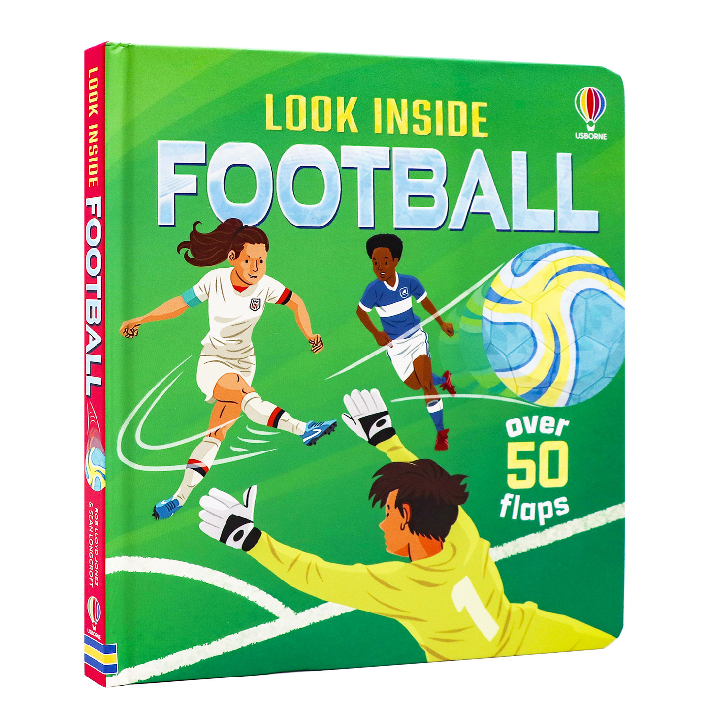 Usborne看里面系列足球英文原版 Look Inside Football 精装纸板翻翻书 少儿体育科普绘本认识球场赛事装备儿童英语启蒙互动图画书