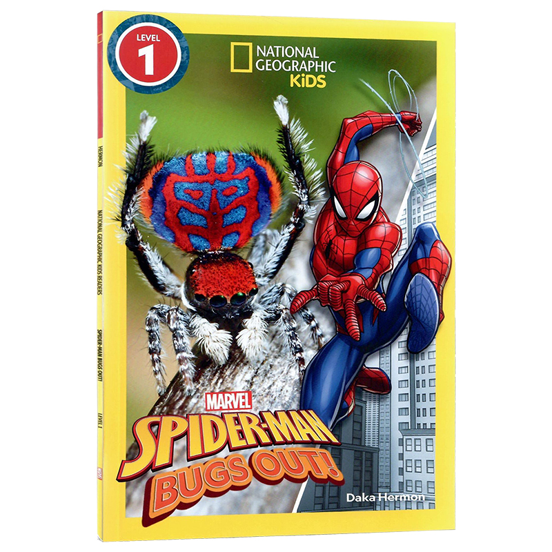 美国国家地理漫威的蜘蛛侠出局英文原版绘本 National Geographic Readers:Marvel's Spider Man Bugs Out 儿童科普图画书全彩插画