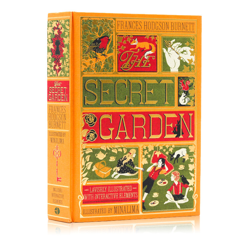 秘密花园英文原版 The Secret Garden 全彩复刻机关书 插图版 Frances Burnett 经典英国儿童童话小说 英语启蒙故事书 精装收藏版