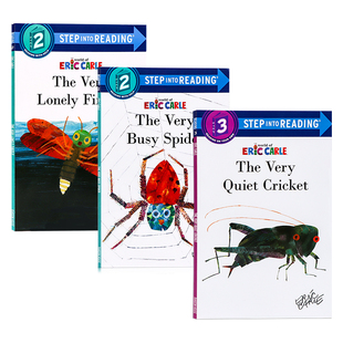 卡尔爷爷分级阅读3册英文原版 The Very Quiet Cricket 非常安静的蟋蟀 非常忙碌的蜘蛛 非常孤独的萤火虫低幼儿童英语启蒙早教书