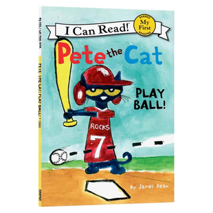 Ball儿童英语分级阅读图画故事书亲子睡前阅读3 Can the Cat 绘本Pete Read系列皮特猫打棒球英文原版 6岁平装 Play First