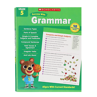 Grammar 书籍小学教辅 英文原版 进口英语原版 Grade with Success Scholastic 五年级 学乐成功系列语法练习册