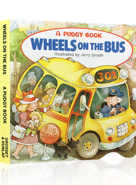 巴士上的轮子The Wheels on the Bus 英文原版绘本哗哗巴士 亲子儿童 睡前晚安童谣儿童歌曲图画书进口英语书籍thewheelsonthebus