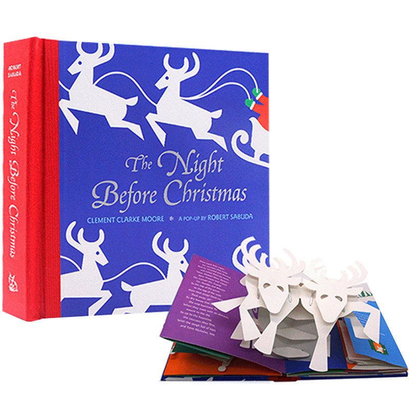 圣诞节精装立体书 the Night Before Christmas Pop-up 英文原版圣诞绘本 礼物书小孩儿童 圣诞平安夜 英文原版3D立体书弹起礼品书