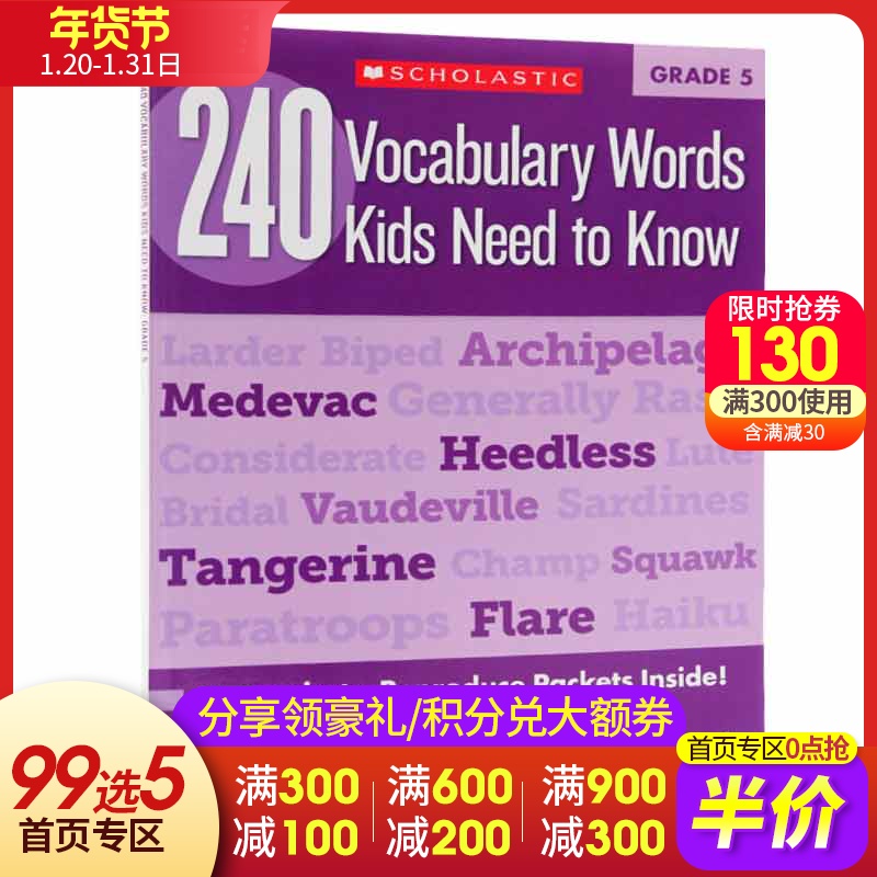 Bản gốc tiếng Anh từ vựng từ Kids Cần Biết Lớp 5 thứ năm trẻ em lớp cần phải biết từ vựng 240 từ Scholastic Scholastic Workbook